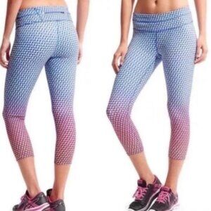 Athleta Geometric Optic Vivid Sonar Capri Ombre Crop Leggings